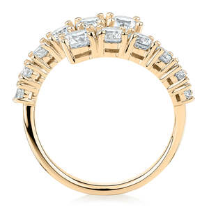 10K Yellow Gold Lab Grown Diamond Rhodium Plated Wrap-Around 1.82 CT Brilliant Cut Open Band IGI Certified Luxury <b>Statement</b> <b>Ring</b> - Product Image 3