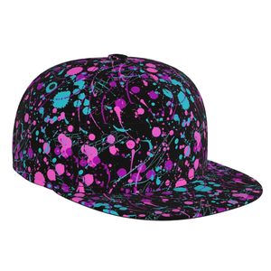 Gorra Snapback de 6 Paneles con Diseño Abstracto de Salpicaduras, Ajustable, Unisex, Estilo Urbano, Negra, Rosa, Verde Azulado, Impresión Digital, Material de Malla - Product Image 2