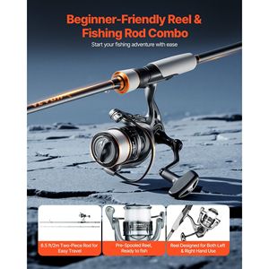 Canna da Pesca in Fibra di Carbonio IM6 con Mulinello, 6.5 Piedi, Due Pezzi, per Pesca al Bass, 7+1 Cuscinetti a Sfera per Prestazioni Ottimali - Product Image 2