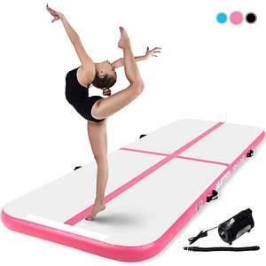Alfombrillas inflables de entrenamiento de gimnasia Murtisol de 13 pies, alfombrillas de 4 pulgadas de espesor para Yoga en casa, bomba eléctrica de diversión acuática (rosa) RT - Product Image 1
