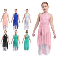 6-16 enfants formation Dancewear filles moderne lyrique contemporain enfants paillettes scène danse Performance porter des robes de danse