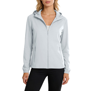 Veste coupe-vent grande taille pour femme, manteau de sport à coupe ample, ajustement extensible, performance athlétique, confort, avec capuche, vêtement d'extérieur d'hiver - Product Image 1