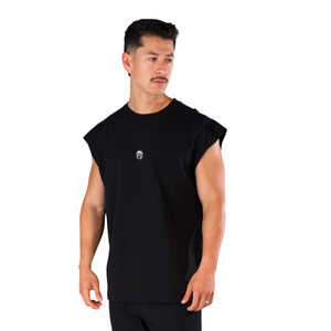 Débardeur noir sans manches pour homme, coupe oversize, pour la gym, l'entraînement, le fitness, le streetwear, OEM en gros - Product Image 4