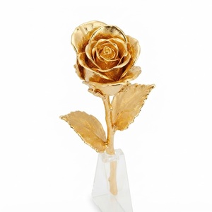 Rosa de Oro de 24K, Flor Preservada, Regalo de Lujo para el Día de San Valentín y el Día de la Madre, Fabricante de Rosas Doradas al por Mayor - Product Image 1
