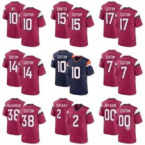 Maillot de football américain personnalisé pour garçons, col en V, manches courtes, double sangle, impression sublimée, respirant, anti-humidité, polyester - Product Image 6