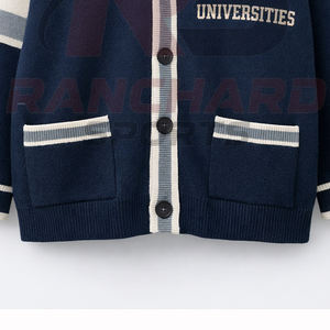 Cardigan universitaire personnalisé HBCU |   Pull sans manches en tricot boutonné sur le devant |   Vêtements de rue 100% coton écologiques - Product Image 3