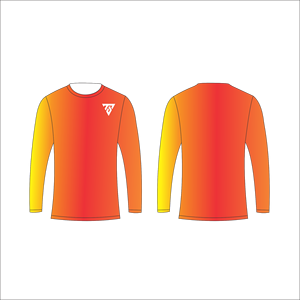 Camiseta de Manga Larga para Hombre, Degradado Azul Cielo y Rosa Coral, Cuello Redondo, Estilo Casual, para Calle, Gimnasio y Entrenamiento - Product Image 2
