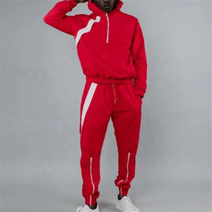 Conjunto Deportivo de Dos Piezas para Hombre, Color Caqui Sólido, Media Cremallera, Manga Larga, Corte Holgado, Transpirable, Poliéster/Nailon, Ropa Urbana, Ropa de Invierno - Product Image 2