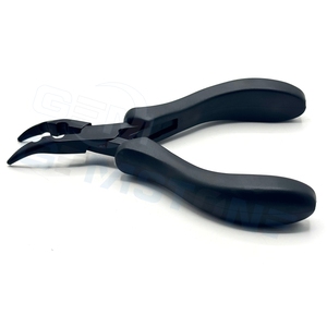 2 Hole Curve mouth Hair <b>Extension</b> Closer Plier – 4mm & 5mm Micro <b>Bead</b> / Nano Ring Closing Tool (5.5 Inch Professional Salon Use) - Product Image 3
