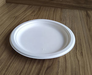 Assiettes biodégradables écologiques - Assiettes jetables rondes - Anti-fuite, assiettes blanches naturelles sans BPA, alternative au plastique - Product Image 5