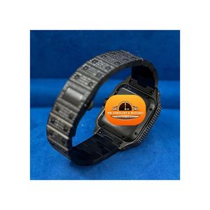 นาฬิกาข้อมือผู้ชายหรูหราแบบฮิปฮอป ประดับเพชรเต็มเรือน พร้อมกล่อง - Product Image 4