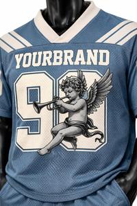 Conjunto de Camiseta y Pantalones Cortos de Fútbol Americano de Buena Calidad, Uniforme Deportivo Transpirable, Ropa de Equipo Personalizada para Entrenamientos y Partidos - Product Image 6