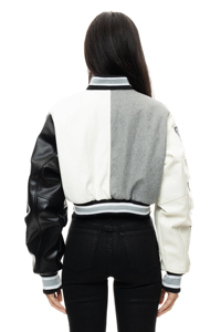 Oem Custom Knitted Polyester Plaid Winter Varsity <b>Jacket</b> <b>Patch</b> Chenille Embroidery Sleeve Eco-Friendly Windproof Cotton Logo - Product Image 2