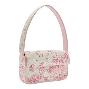 Bolso de Hombro de Lujo con Cuentas y Flores Rosas y Moradas, Hecho a Mano, para Mujer, Elegante, para Fiestas - Product Image 3