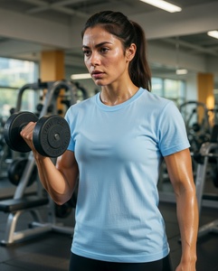 T-shirts en satin personnalisés pour hommes, col en V, séchage rapide, respirants, pour la musculation, la gym, le fitness, la musculation, OEM, vente en gros - Product Image 5