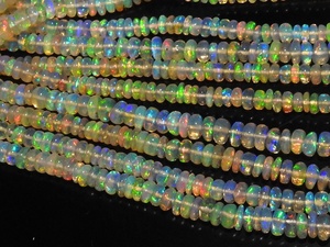 Opal etíope Multi Flashy Fire Smooth Roundel Bead 16 pulgadas Strand 4-5MM Piedra suelta hecha a mano para la fabricación de joyas Piedra natural - Product Image 2