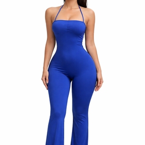 Mono de mujer Y2K de cintura alta sin mangas con cuello halter y espalda descubierta, estilo bodycon, transpirable, de gran venta, nueva colección de ropa para mujer - Product Image 2