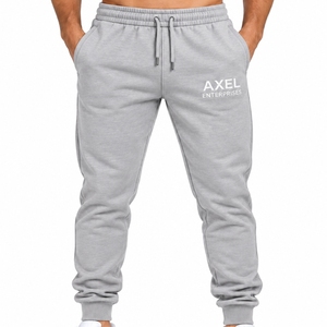 Pantalon décontracté pour homme, coupe décontractée, 100 % coton, devant plat, avec cordon de serrage, taille élastique, ajustement confortable et réglable - Product Image 1