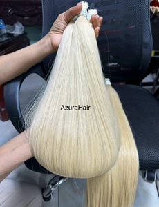 ผมต่อเวียดนามแท้แบบตรงสีบลอนด์พรีเมียม 613 แบบเส้นใหญ่พิเศษ ซุปเปอร์ดับเบิ้ลดรอว์น แบบเย็บสองชั้นสำหรับถักเปีย - Product Image 2