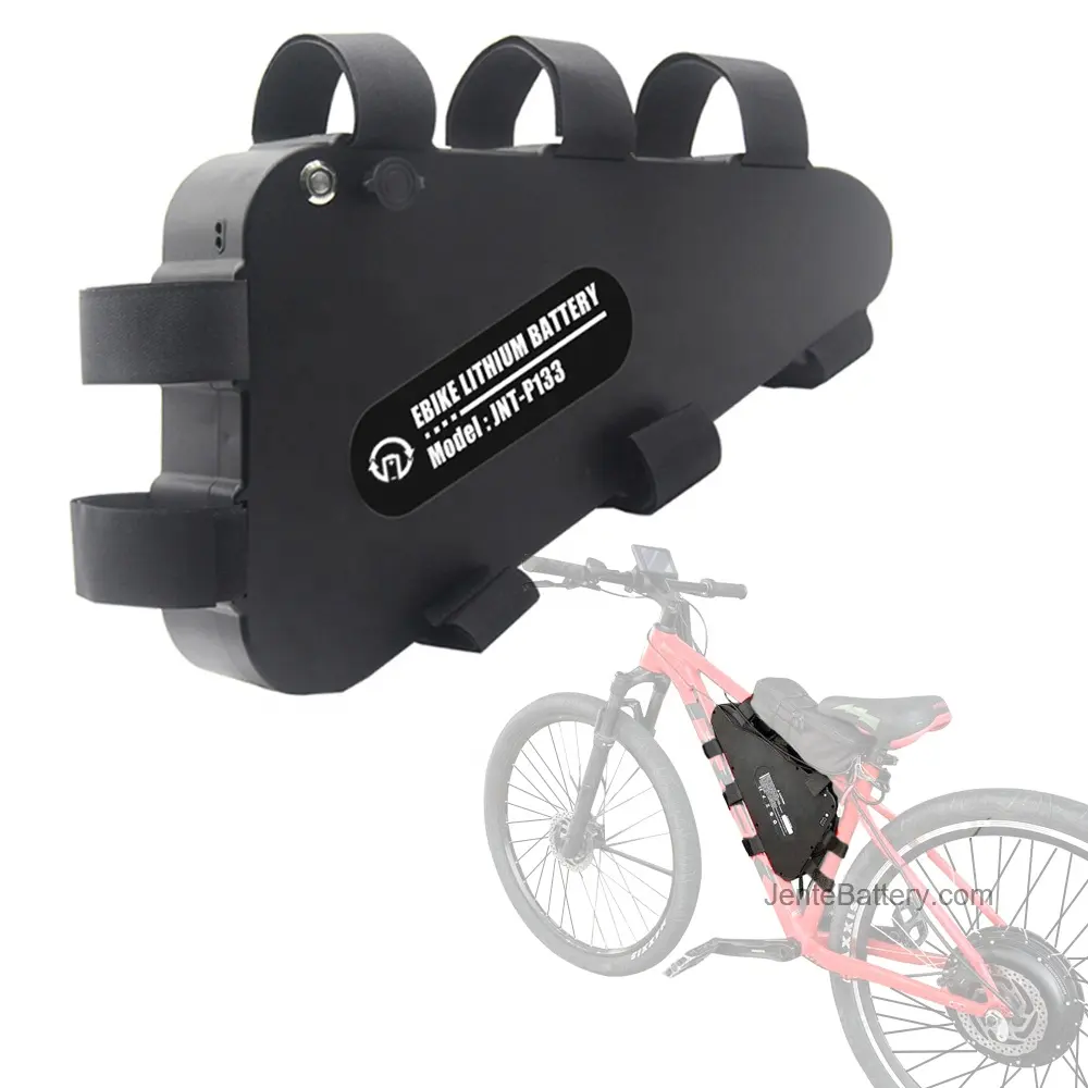 Bateria de lítio para bicicleta elétrica, com casca rígida triangular, sem parafusos, 36v, 48v, 52v, 60v, 72v, para motor de 1000w-3000w, instalação