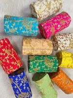 Boîte à bracelets en bois brodée à la main d'Inde - Design traditionnel, idéale pour les cadeaux de fête pour la Saint-Valentin et le nouvel Ramadan