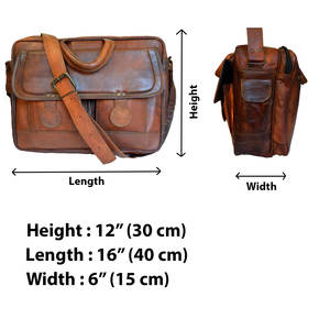 Sac messager pour ordinateur portable en cuir véritable pour homme avec doublure en polyester, mallette d'épaule portable et durable pour le bureau et les voyages - Product Image 5