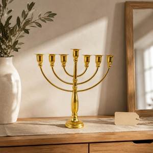 Chandeliers de luxe pour menorah, faits à la main avec des matériaux de qualité supérieure, magnifique décoration festive, accent religieux pour table - Product Image 6