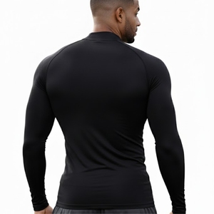 <b>Men</b> <b>Compression</b> <b>Shirt</b> For Training Fitness Everyday Performance High Crew Neck Body Contouring Shape Stretch Fit <b>Shirt</b> - Product Image 2