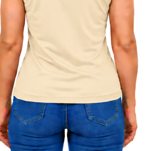 Polo ecuestre sin mangas con cuello de parche para mujer, ajuste ceñido, top de entrenamiento para equitación, personalizado, al por mayor, de alto rendimiento - Product Image 6