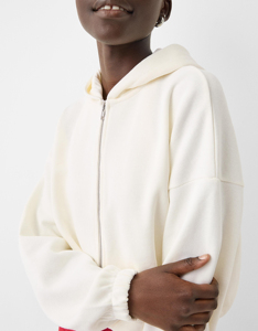 OEM Custom Logo New arrival thick terry embossed crop <b>top</b> hoodie <b>women</b> custom polar fleece full <b>zip</b> <b>up</b> embossed sweatshirt - Product Image 6