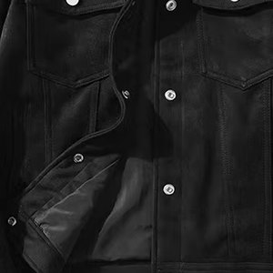 Chaqueta Varsity de Hombre Estilo Vaquero Urbano Otoñal, Estilo Inglés, Ecológica, de Microfibra Fina, con Botones y Logotipo Frontal - Product Image 6