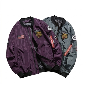 custom Hot Sales Men's Coated High Street Bomber Jacket Big Size <b>Canvas</b> <b>Plain</b> Dyed Waterproof Windproof Winter Motorcycle - Product Image 3
