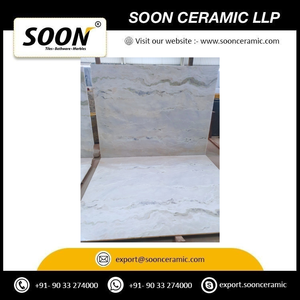 SOON CERAMIC SNOW WHITE-2 Calcite Grande dalle polie moderne et écologique pour mur de salon, provenant du Rajasthan - Product Image 6