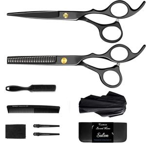 Professional 10-Piece Sharp Stainless Steel Right-Handed Hair Cutting Scissors Kit <b>Barber</b> Shears <b>Set</b> Rubber Thinning Shears - Product Image 2
