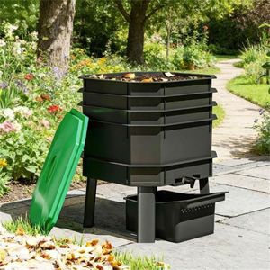 Bac de compostage vert foncé avec aérateur efficace pour le compostage - Product Image 1