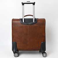 Valise à roulettes de luxe en cuir véritable, motif en cuir de vachette, écologique, roues pivotantes à 360 degrés, bagage de voyage unisexe