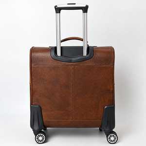 Luxury Genuine Leather Rolling <b>Carry</b> <b>on</b> Suitcase Cowhide Pattern Eco-Friendly 360 Degree Spinner Wheels Unisex Travel Luggage - Product Image 3