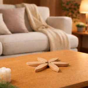 Posavasos de madera, accesorios de mesa, decoración del hogar, posavasos clásicos de madera para té y café de Universal Overseas - Product Image 5
