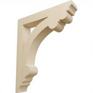 Ornate Solid Wood Corbels Decorative Carved Wooden <b>Brackets</b> for Cabinets Mantel <b>Shelf</b> Classic Interior Accents Wood Corbel - Product Image 1
