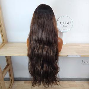 GUGU HAIR Perruques en cheveux naturels, Cheveux Remy vietnamiens Bodywave, Perruque longue avec closure frontale en dentelle sans colle 13x4 13x6, Prix compétitif - Product Image 4