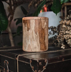 Handcrafted Natural Wooden Pet Urn for Medium/<b>Large</b> Dogs Eco-Friendly Cremation Ashes <b>Jar</b> Rustic Tree Rings Design 200/220 Cubic - Product Image 1