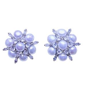 Boucles d'oreilles flocon de neige multi-perles exquises du fabricant Zhuji, bijoux en perles d'eau douce et cristal, vente en gros, boucles d'oreilles originales - Product Image 5