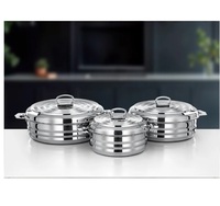 Plat de service rond en acier inoxydable argenté gravé avec couvercle et poignée en laiton doré, finition polie brillante, pour plats chauds décoratifs