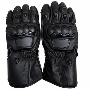 ถุงมือมอเตอร์ไซค์สีดำพรีเมียม ถุงมือหนังวัวแท้คุณภาพสูงสำหรับนักแข่ง ทนทาน เหมาะสำหรับขี่มอเตอร์ไซค์ จับกระชับมือ - Product Image 1