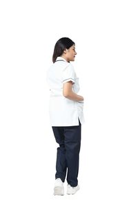 Bata de laboratorio unisex de punto sin costuras de algodón y poliéster blanco de alta calidad Sike Custom para detección de agujas, uniformes de hospital para médicos - Product Image 3