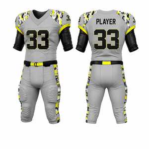 Custom American Football Team Uniform Jersey Pants Set 100% Polyester Breathable Sublimation Printing Durable Athletic Front - Product Image 1