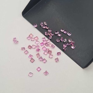 Lote de piedras preciosas sueltas de zafiro rosa natural, corte cuadrado facetado, de 1-6 mm, para la fabricación de joyería artesanal. - Product Image 2