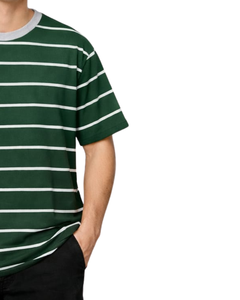 Camiseta Personalizada Verde y Blanca para Hombre, 100% Algodón, Cuello Redondo, Manga Corta, Corte Regular, Estilo Casual, Ecológica, para Verano, OEM - Product Image 4