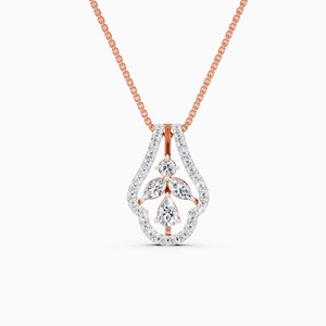 <b>Elevate</b> Your Style With 0.59 Ct Lab Grown Diamond Floral Pendant In 9K Yellow White And Rose Gold - Product Image 1