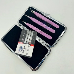 แหนบปลายแหลมใยเงินสีม่วงที่บรรจุหลอดสแตนเลสอุปกรณ์ต่อขนตาที่ยั่งยืนฉลากส่วนตัว - Product Image 6